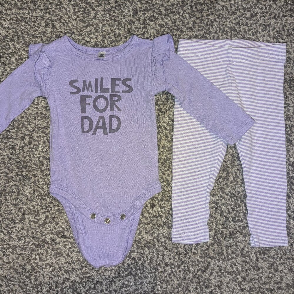 Okie Dokie Baby Girls onesie & pants set, 3-6m